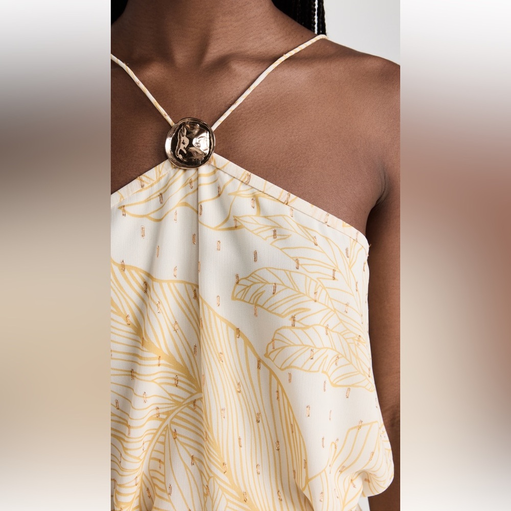 Alexis Asia Georgette ruffle halter mini